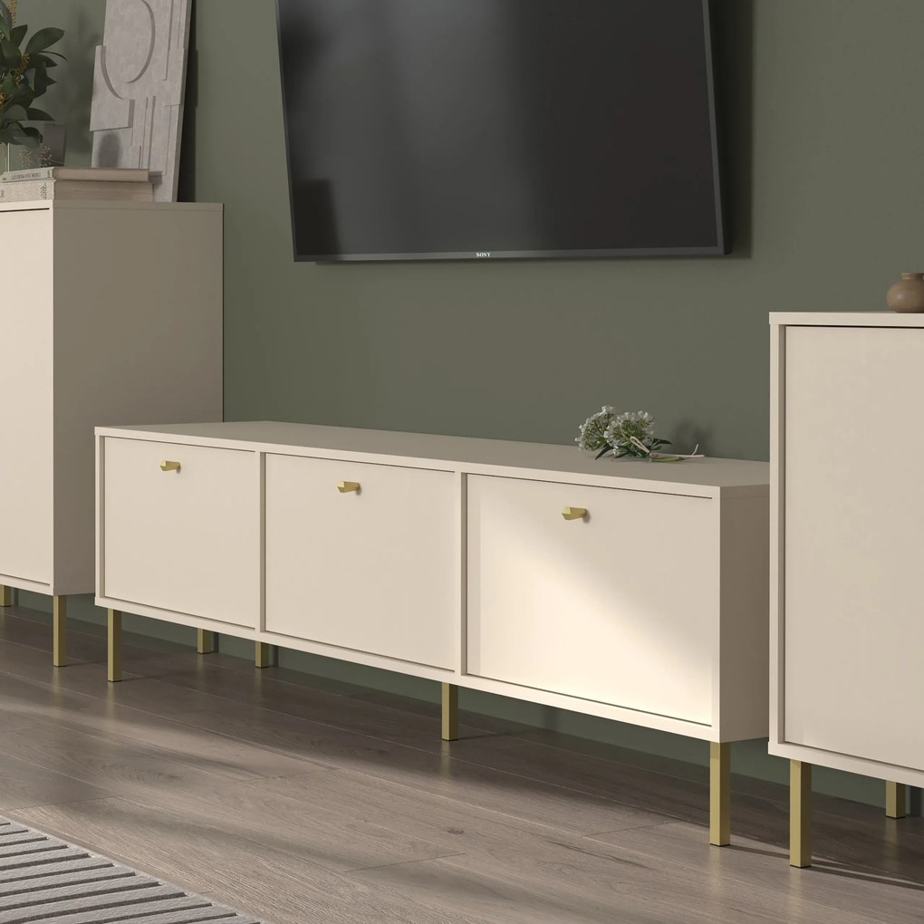 Szafka RTV stojąca TORINO 180 cm do Salonu pod Telewizor - Odcienie beżu