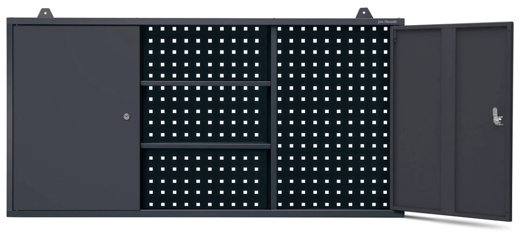 Wisząca szafka narzędziowa BEN, 1200 x 600 x 200 mm, antracytowa