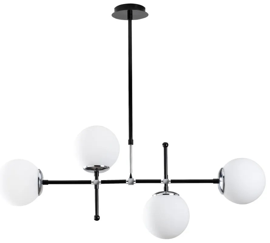 Czarno-biała lampa wisząca ze szklanym kloszem My Legend – Opviq lights