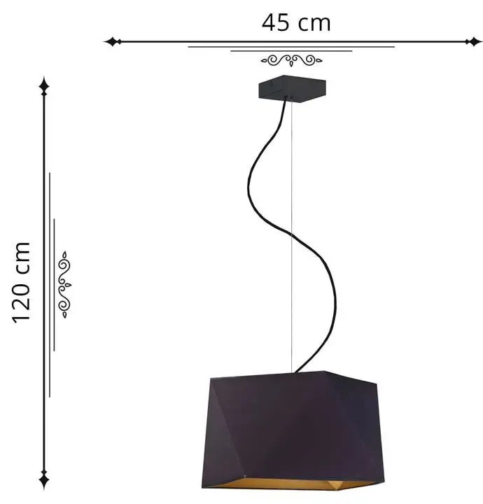 Lampa wisząca glamour z abażurem - EX310-Dalo Mitros