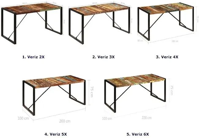 Wielokolorowy stół industrialny 70x140 Livan