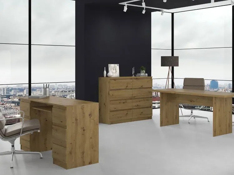 Skandynawska komoda z szufladami dąb artisan 140 - Lonix 2X