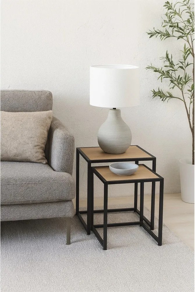 Stoliki w dekorze dębu zestaw 2 szt. 38x38 cm Noah – Bonami Essentials