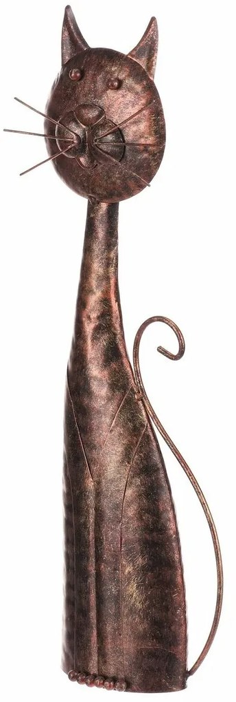 Metalowa dekoracja ogrodowa Kot miedziany, 15 x 44x 7 cm