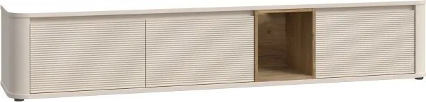 Szafka RTV Breathtaker 220 cm, piaskowy/dąb Mauvella