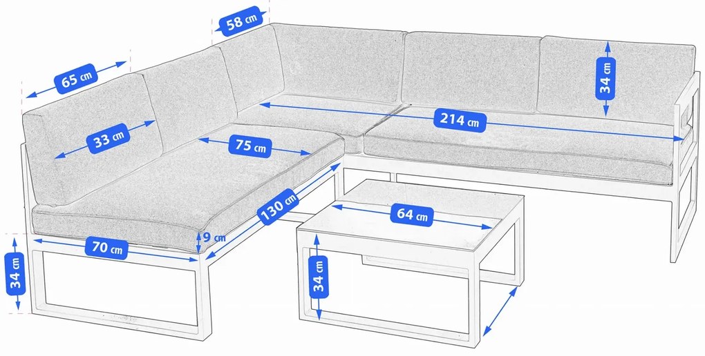 Komplet mebli ogrodowych z poduszkami - Applos 3X