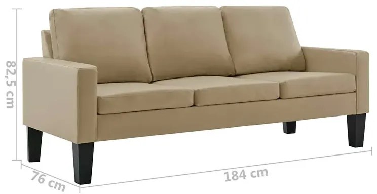 Tapicerowana sofa w kolorze cappuccino - Clorins 3X