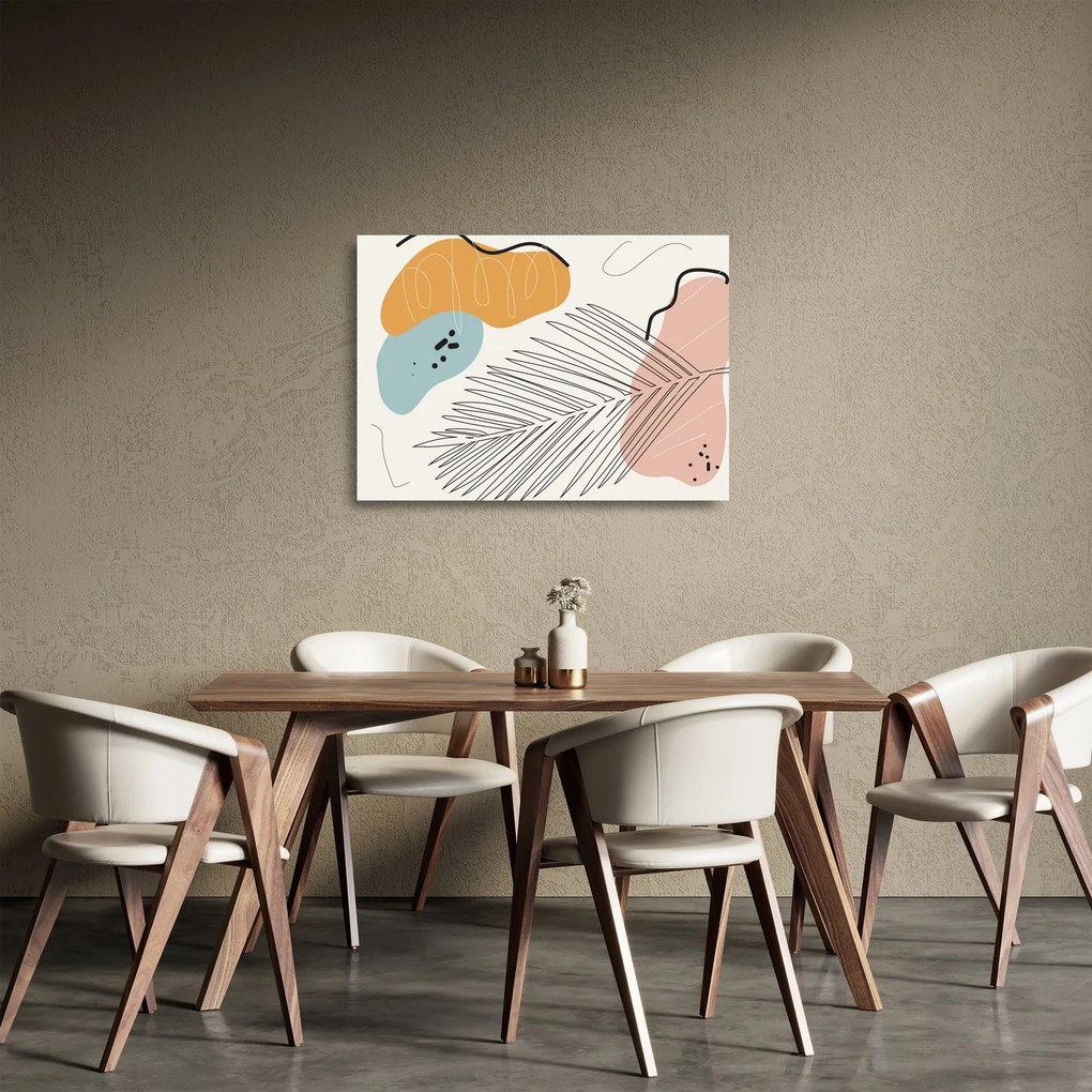 Obraz na szkle - ilustracja liścia (70x50 cm)