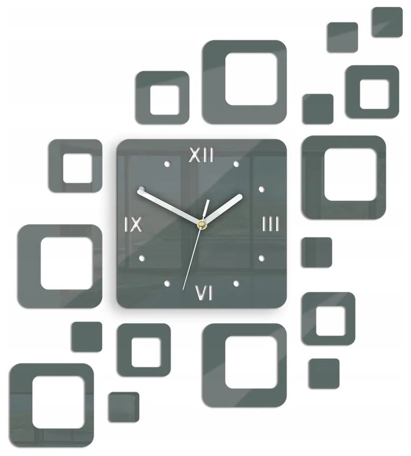 Zegar na ścianę nowoczesny naklejany ozdobne elementy cichy mechanizm loft