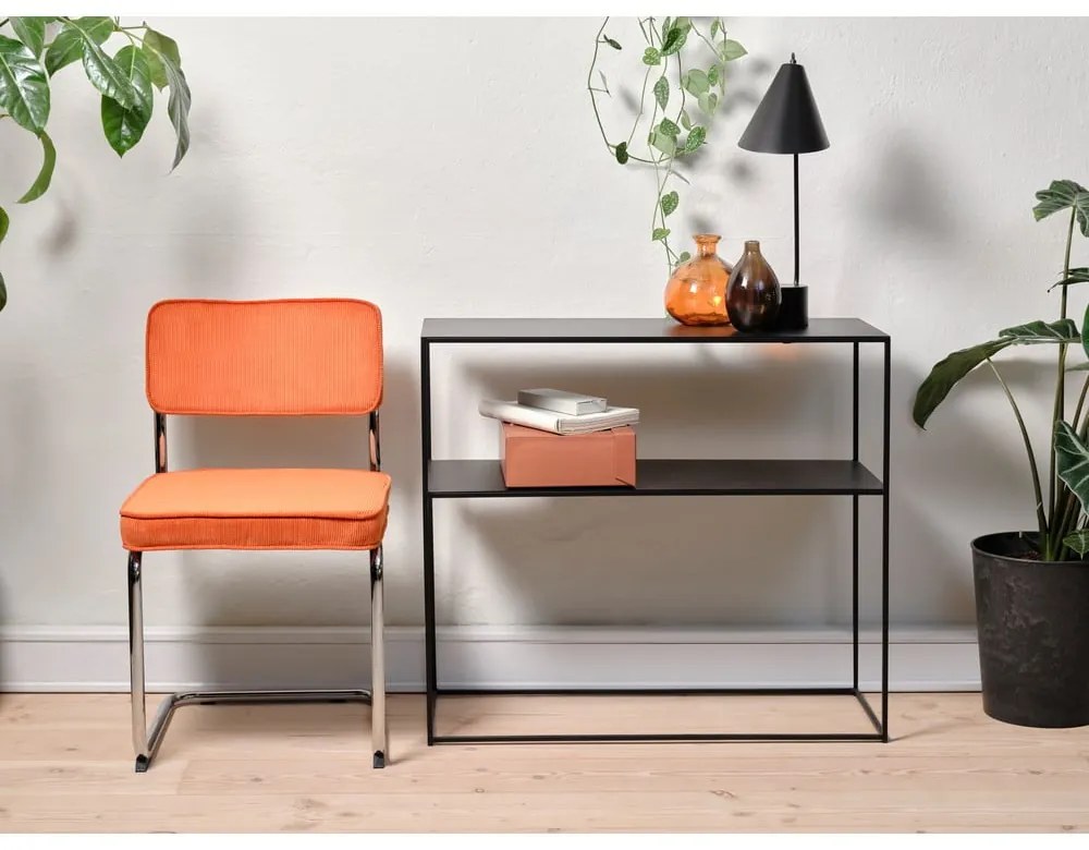 Pomarańczowe sztruksowe krzesło Rupert – Unique Furniture