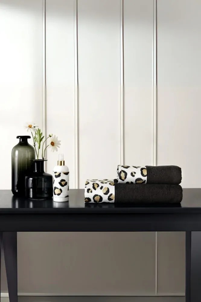 Podarunkowy zestaw ręczników CHEETAH, 2 szt Czarny