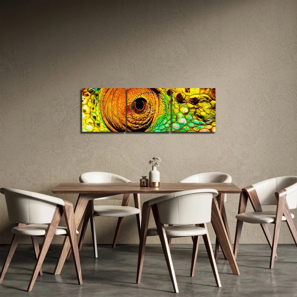 Obraz - Kameleon (z zegarem) (90x30 cm)