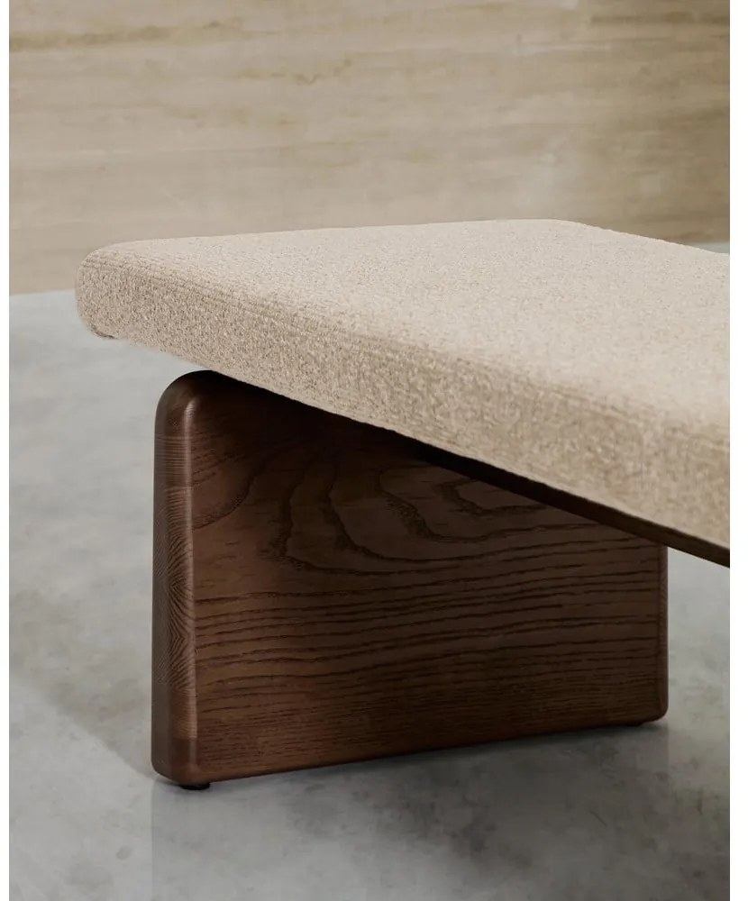 Beżowo-ciemnonaturalna ławka z tkaniny szenilowej Topaz – Kave Home