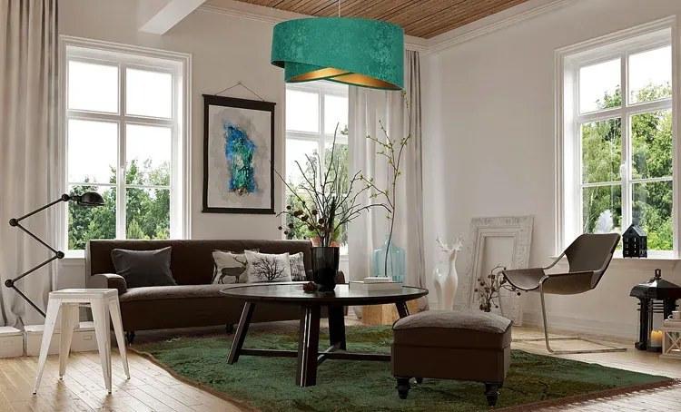 Zielono-złota lampa wisząca glamour - 7X EX972 Z2-T59