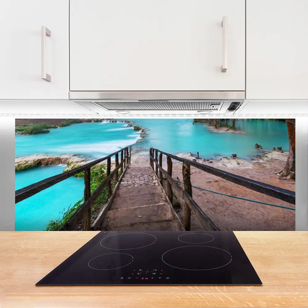 Panel Szklany Schody Prowadzące Do Jeziora