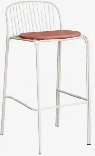 Pack 2 Wysokich Stołków Ogrodowych Z Stali Anerina ↑75 Cm & Terracota & Lodowata Biel - Sklum