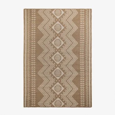 Prostokątny Dywanik Zewnętrzny Z Polipropylenu Ariane Beige Migdałowa & 160 X 230 Cm - Sklum