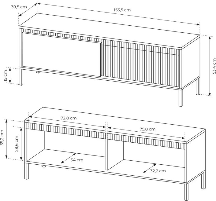 Szafka RTV SENSO push-to-open