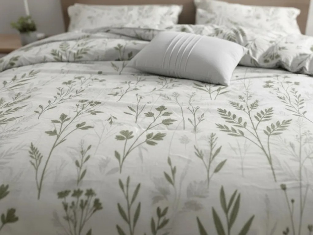 PrzytulneMieszkanie.pl PrzytulneMieszkanie.pl Pościel z bawełny renforcé LEAFORA biała Rozmiar pościeli: 70 x 90 cm | 140 x 200 cm