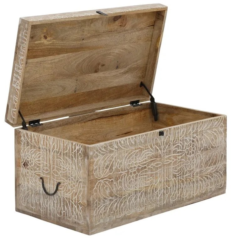 Skrzynia z litego drewna mango w naturalnym kolorze 45x50 cm Malati – Støraa