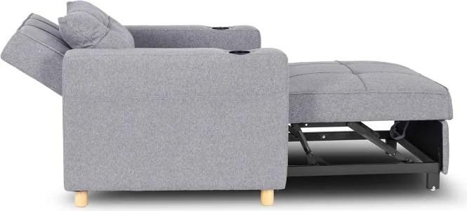 Fotel do Spania SOLOR Rozkładany Amerykanka Szary Nowoczesny