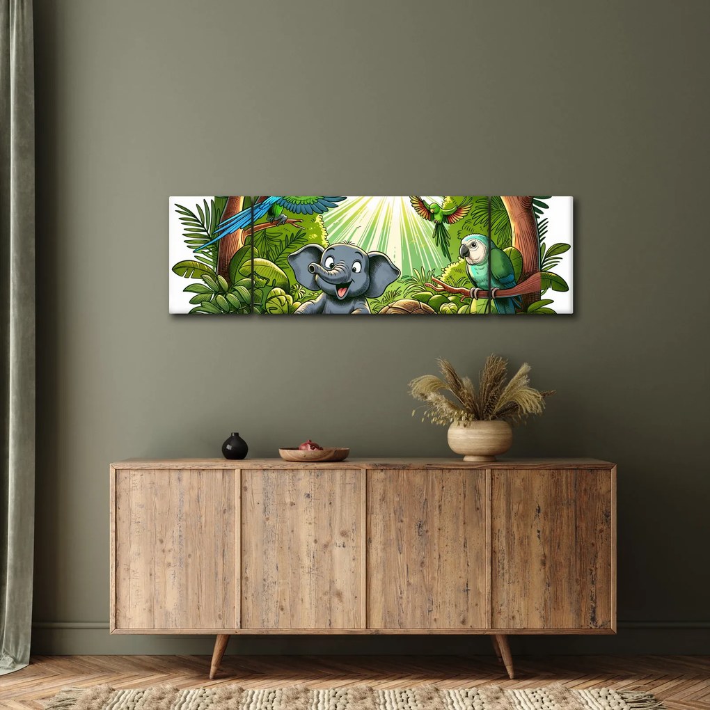 Obraz - Wesołe zwierzątka (170x50 cm)