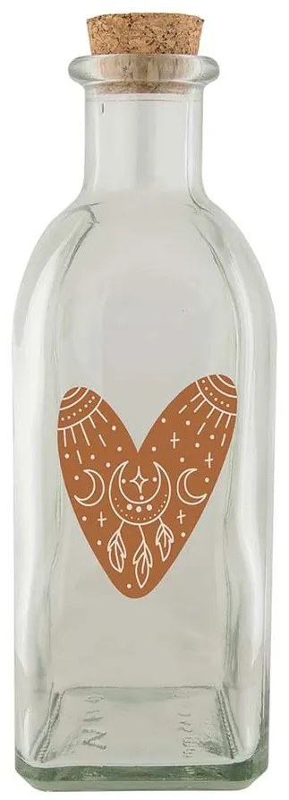 Bohemia Gifts Butelka szklana Serce, 500 ml