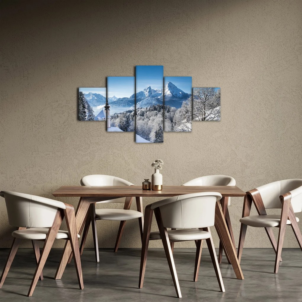 Obraz - Rzut oka na zimowy krajobraz (125x70 cm)