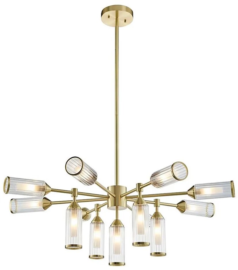 Endon 106256 - Żyrandol na drążku TOUR 13xG9/3W/230V mosiądz