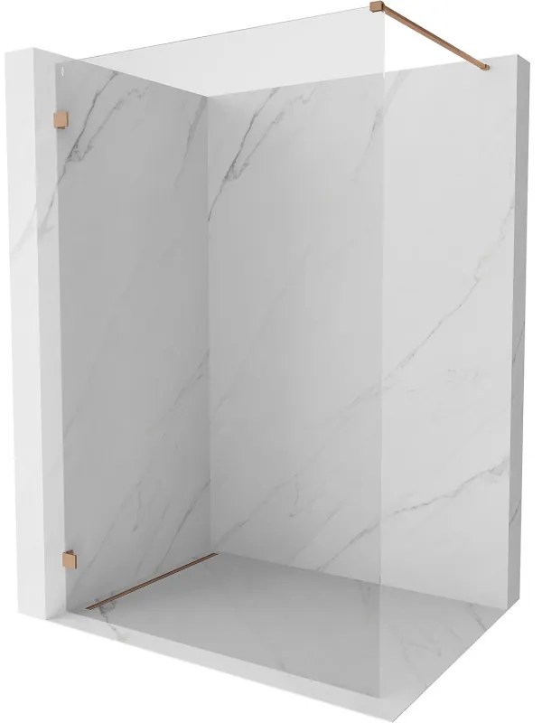 Mexen Lunar ścianka prysznicowa Walk-in lewa 150 x 200 cm, transparent 8 mm, miedź szczotkowana - 830-150-000-65-00-L