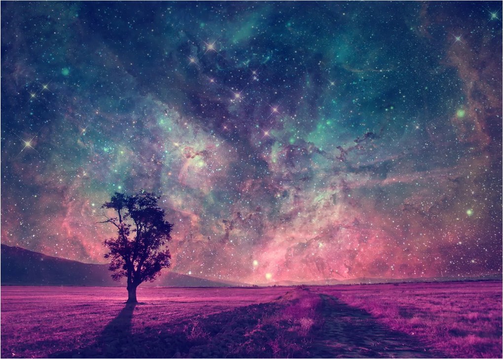 Obraz na szkle - Nieziemskie nocne niebo (70x50 cm)
