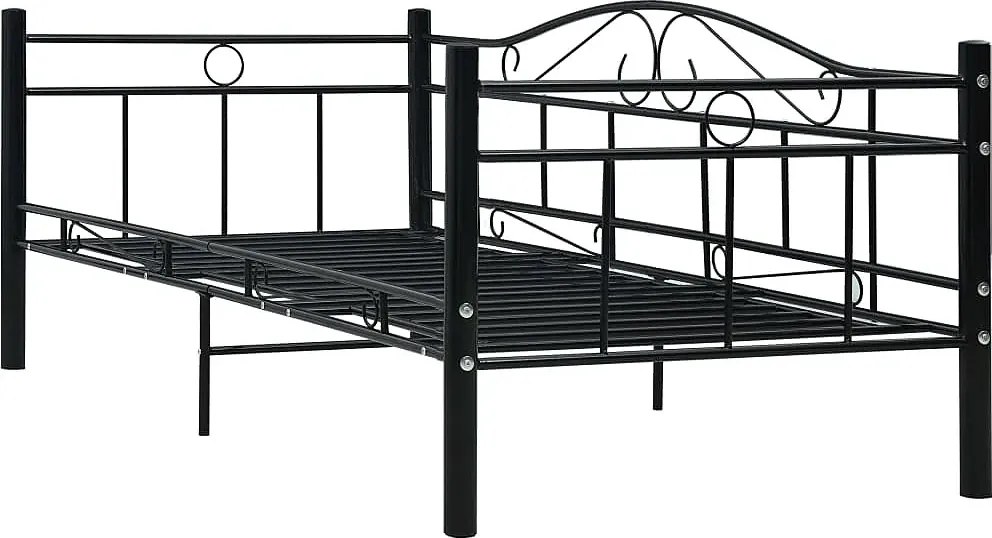 Czarne metalowe łóżko jednoosobowe 90x200 cm B5-K69