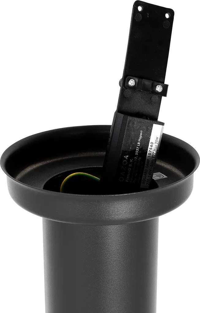 Nowoczesna lampa ogrodowa stojąca ciemnoszara z opalizującym szkłem 110 cm IP44 - Rox