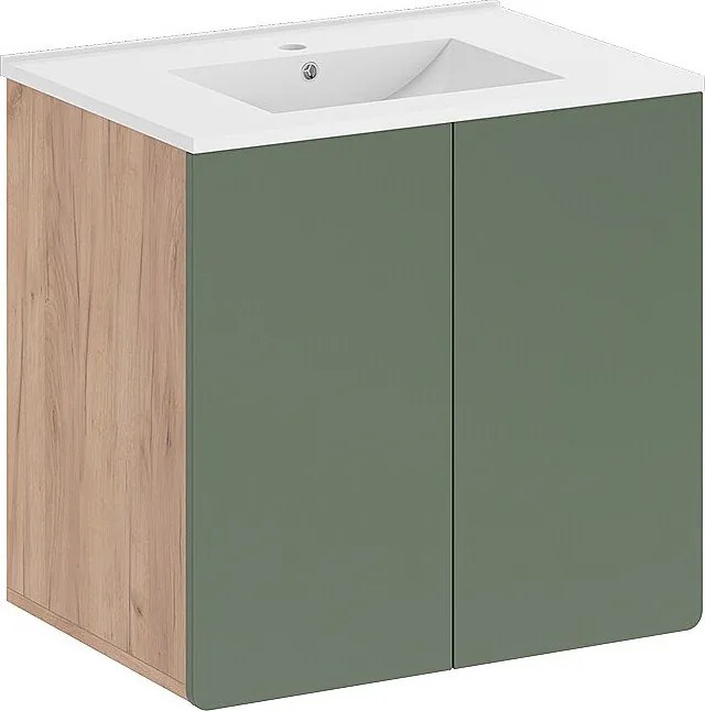 Zestaw mebli łazienkowych goldkraft dąb/zielony 61.8x44.8x57.8 izan