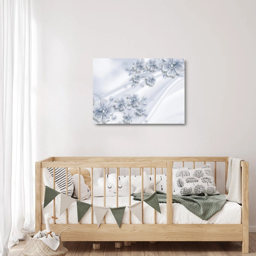 Obraz na szkle - kwiatowy wzór (70x50 cm)
