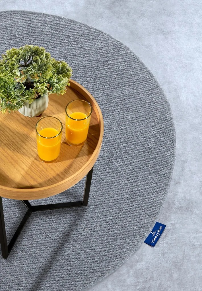 Dywan wełniany Villeroy & Boch szary koło 200 cm x 200 cm