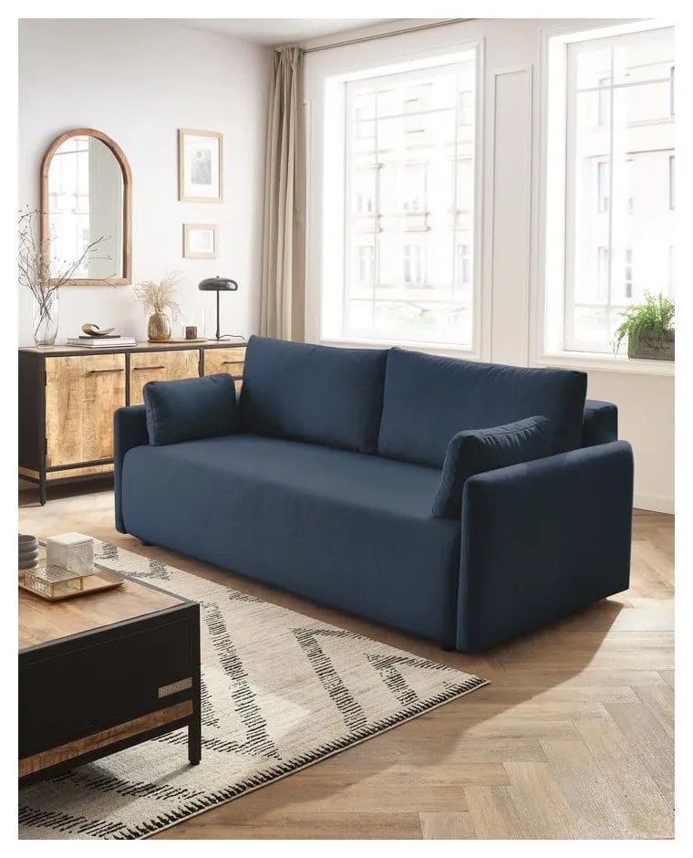 Ciemnoniebieska rozkładana sofa 211 cm Marcel – Bobochic Paris