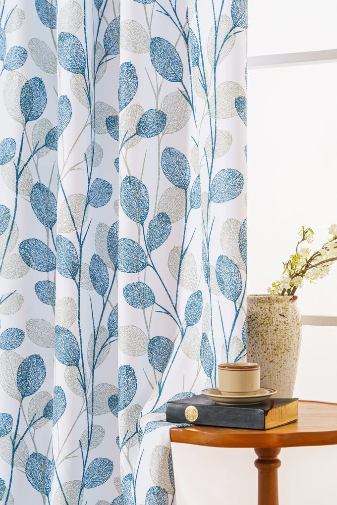 Designerska zasłona VIENTE 140x270 cm, wzorzysta Zawieszanie: Taśma z wiązaniami