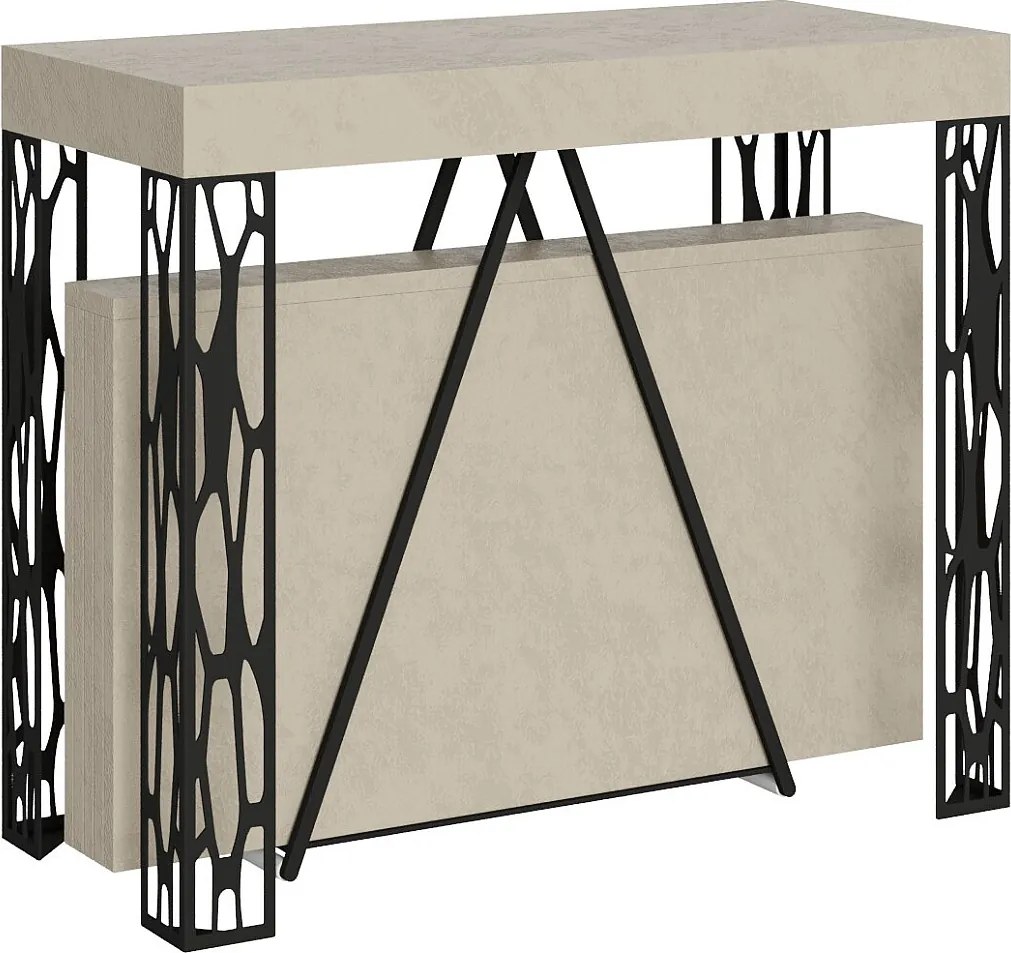 Konsola rozkładana 90x40/196 cm Kerpa Small kaszmir rama w kolorze antracytu