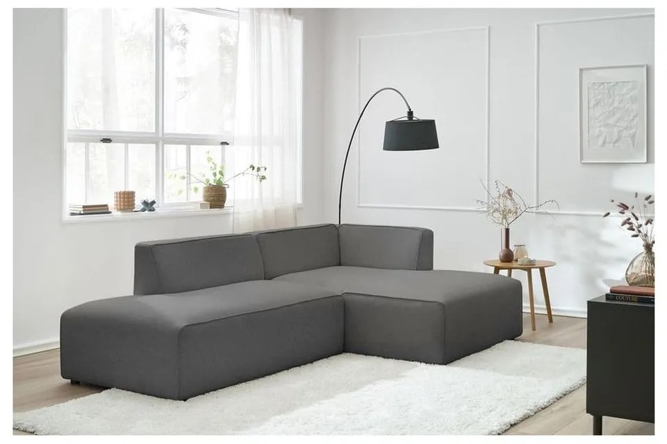 Ciemnoszary narożnik modułowy (prawostronny/w kształcie litery L) Megeve – Bobochic Paris