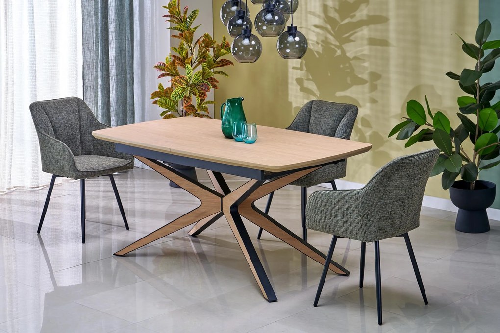 Stół do jadalni rozkładany MDF naturalny 160-220/90/76 cm JAMES