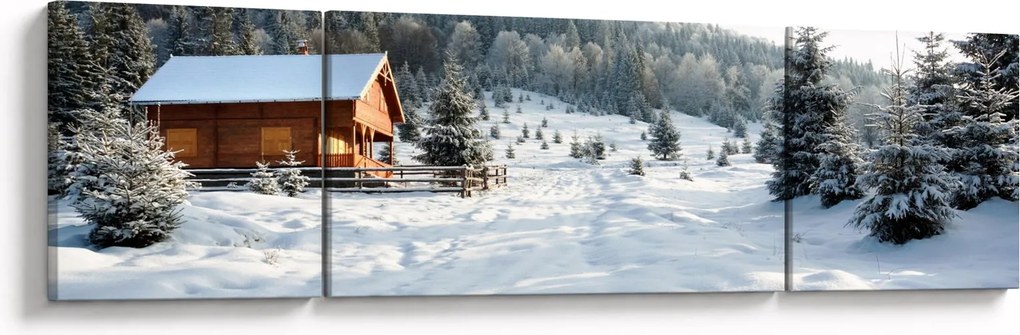 Obraz - Górska chata (170x50 cm)