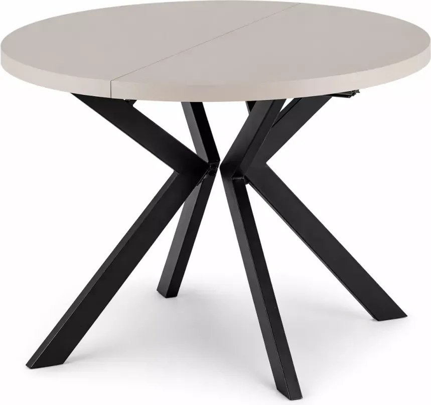 Okrągły stół Sorino z funkcją rozkładania 100-250 cm z blatem z płyty MDF i metalowymi nogami