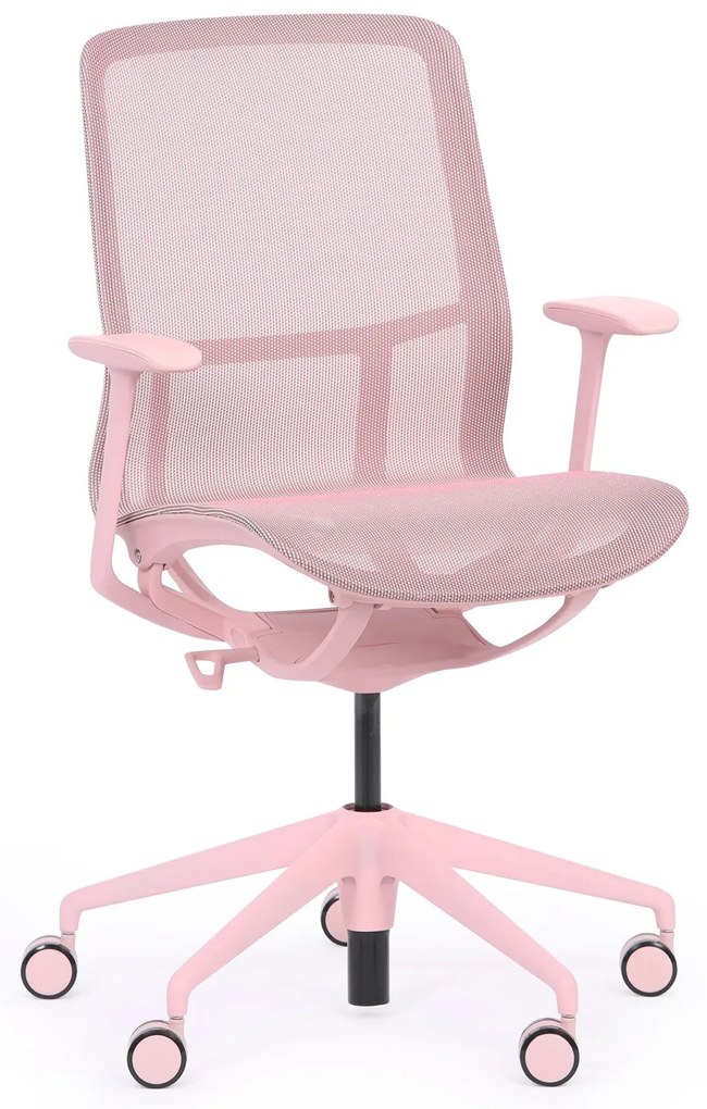 Krzesło biurowe ELVI, różowy