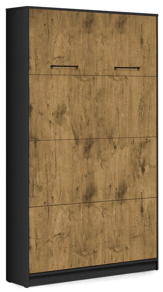 Półkotapczan pionowy Basic 120x200 Dąb Lancelot/czarny dwuosobowy z szafami do wyboru