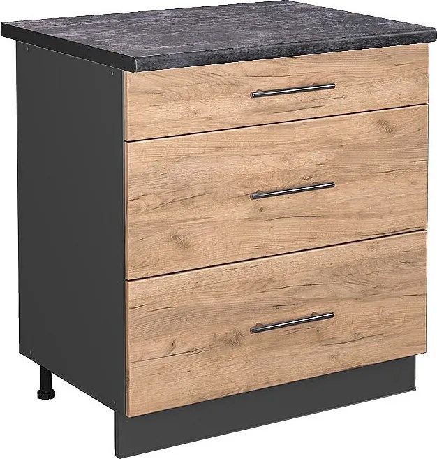 Szafka dolna do kuchni złoty dąb energetyczny 80x60x82 fame-line