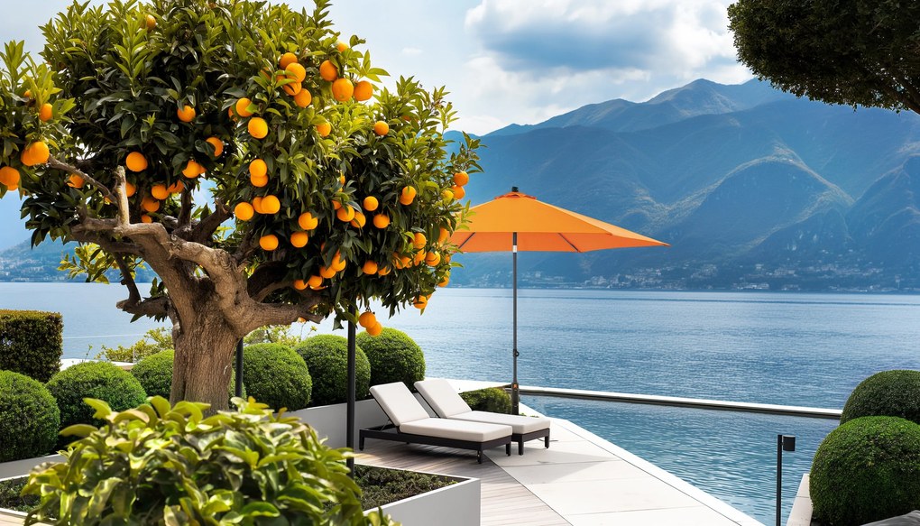 Doppler myZone Push Up parasol ogrodowy 300 cm pomarańczowy