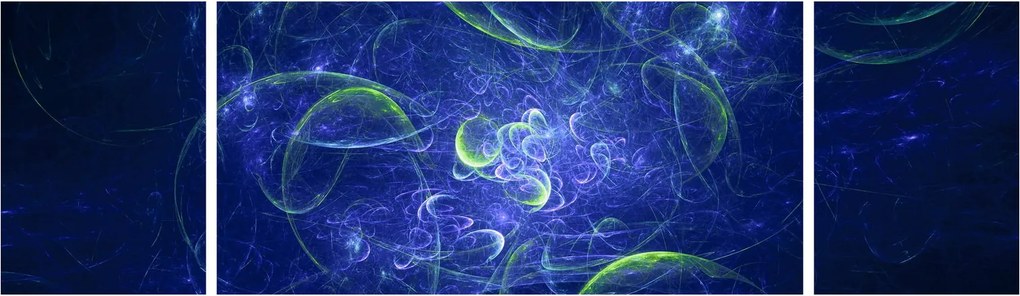 Obraz - niebieska abstrakcja (170x50 cm)