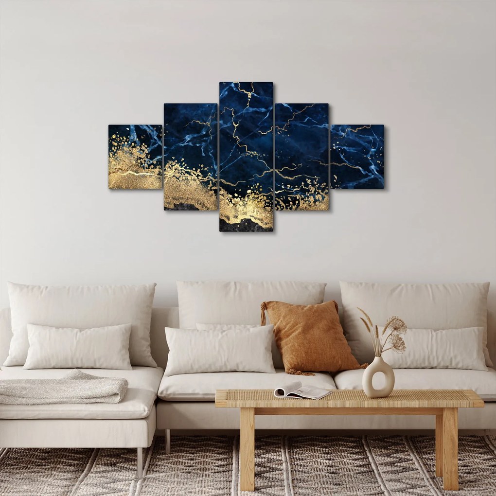 Obraz - Ciemnoniebieski marmur (125x70 cm)