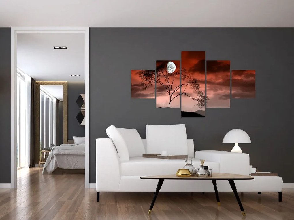Obraz - Księżyc oświetlający noc (125x70 cm)